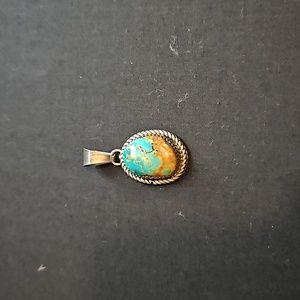Genuine Turquoise Sterling Silver Pendant for Necklace